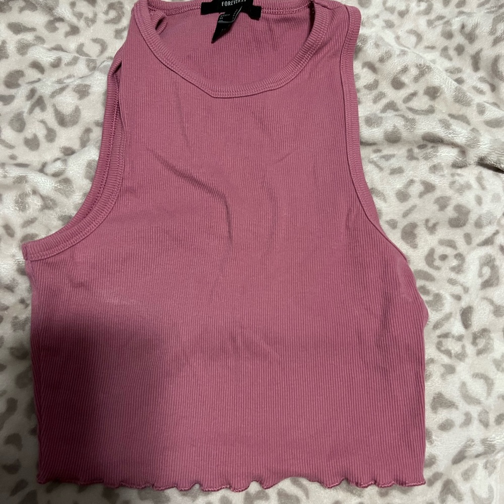 High neck cropped tank